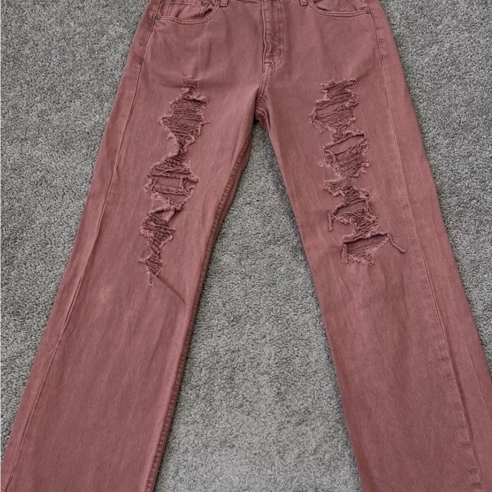 AREOPOSTALE 90s Baggy Jeans Ripped Pink 16R